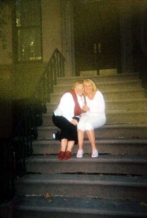Mom & I on the steps of Carrie Bradshaw's Apartment in NYC 